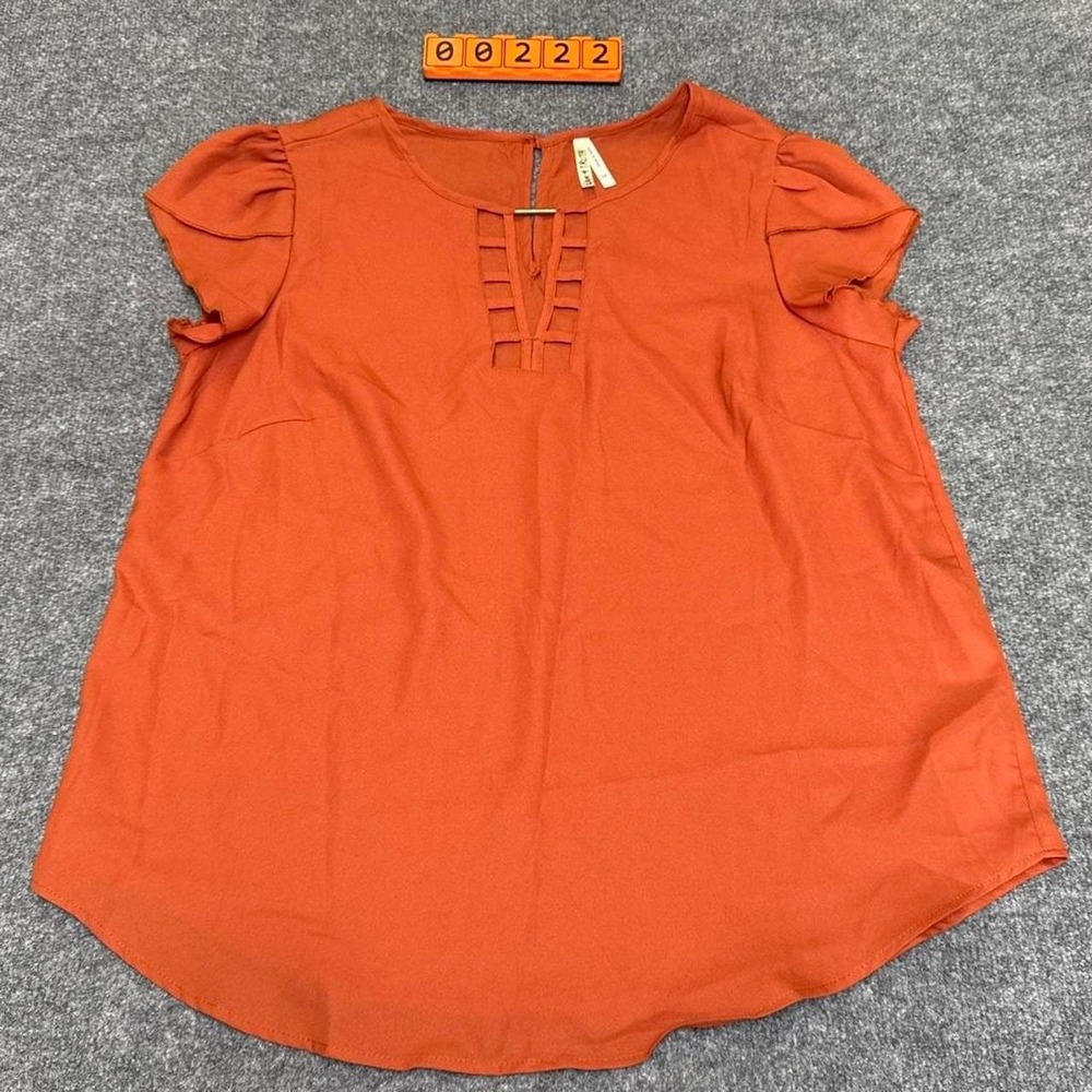 Live 4 Truth Women's XL Dark Orange Blouse with Gold Detailing.